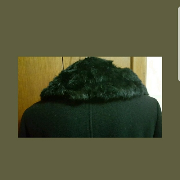 Bebe rabbit fur collar coat double breasted sz S - Picture 5 of 7